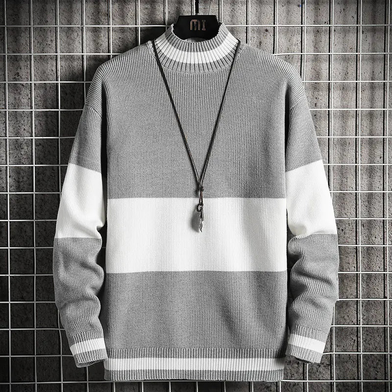 Loose Fit Knit Sweater in Trendy Lazy Style