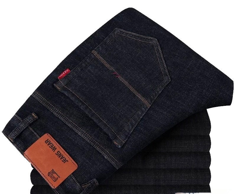 Men's Slim Straight Black Jeans Pants