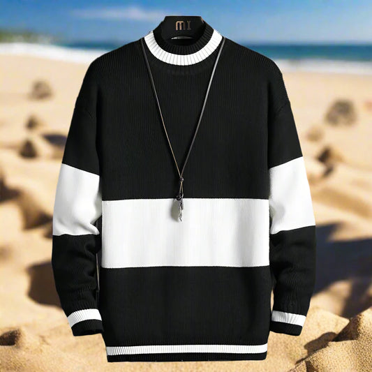 Loose Fit Knit Sweater in Trendy Lazy Style