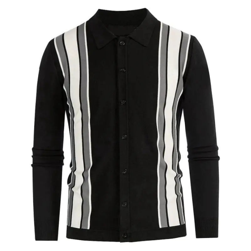 Men's Spring Thin Knitted Striped Shirt