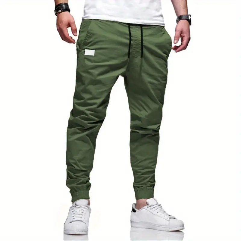 Men's Casual Drawstring Pocket Cargo Jogger Pants