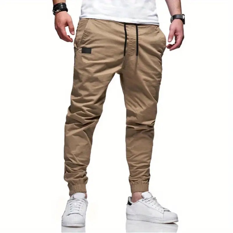 Men's Casual Drawstring Pocket Cargo Jogger Pants