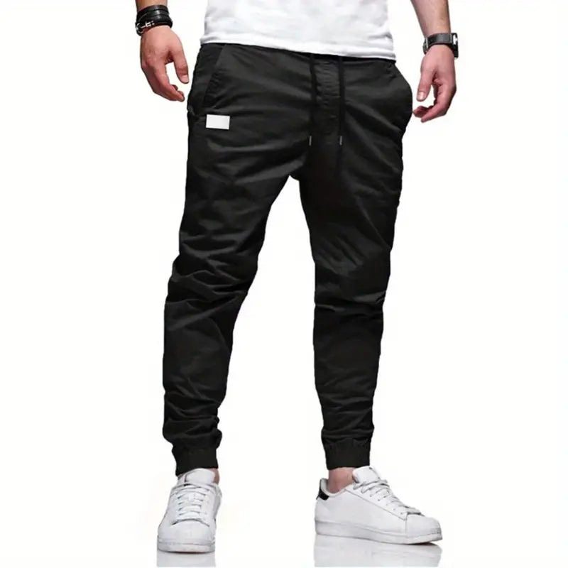 Men's Casual Drawstring Pocket Cargo Jogger Pants