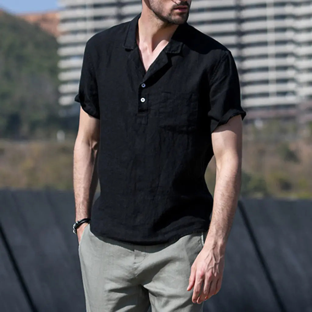 Men's Casual Vintage Short Sleeve Shirt