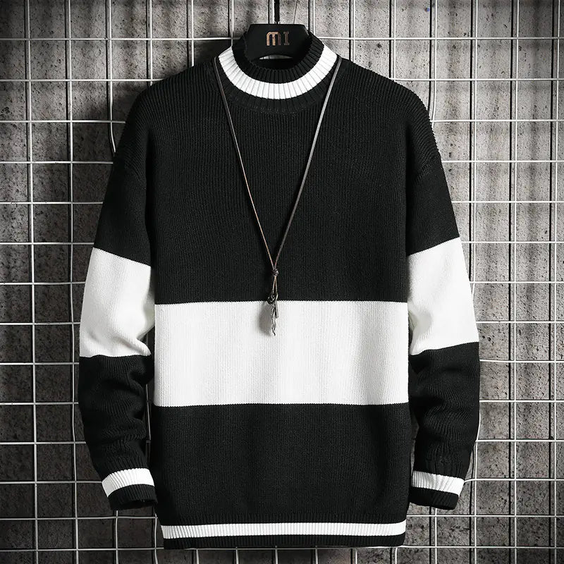 Loose Fit Knit Sweater in Trendy Lazy Style