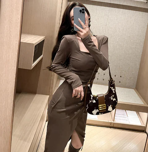 Chic Long Dress for Young Women in French Style