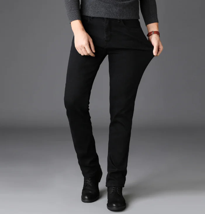 Men's Slim Straight Black Jeans Pants