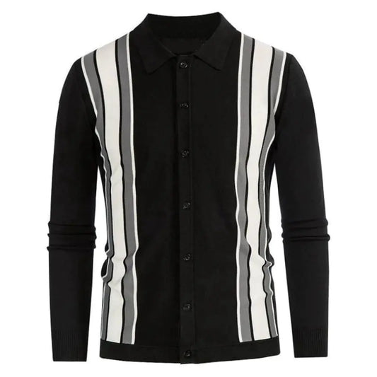Men's Spring Thin Knitted Striped Shirt